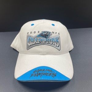 2003 NFC Championship Carolina Panthers White Dad Hat Adjustable